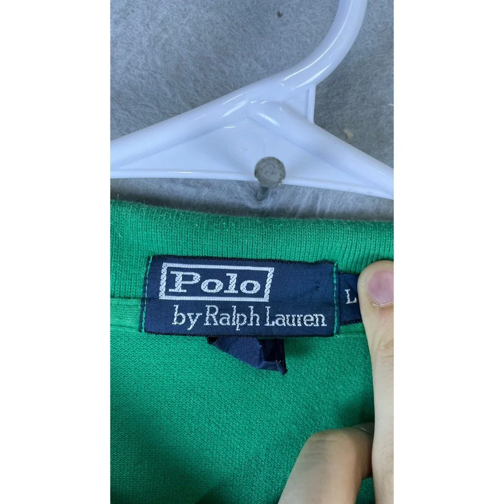 Polo Ralph Lauren Polo Shirt Mens L Green Excellent Classic Fit Pique Pony Logo